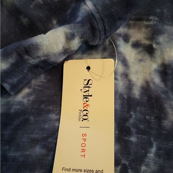 NWT STYLE & CO SPORT PULLOVER TIEDYED LONG SLEEVE SHIRT W/ FRONT POCKET SZ. LP - Picture 3 of 6